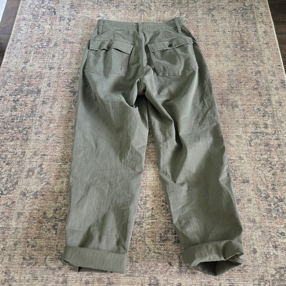 Madewell The Curvy Perfect Vintage Straight Workwear Pants Olive Green Size 27 - Picture 7 of 8